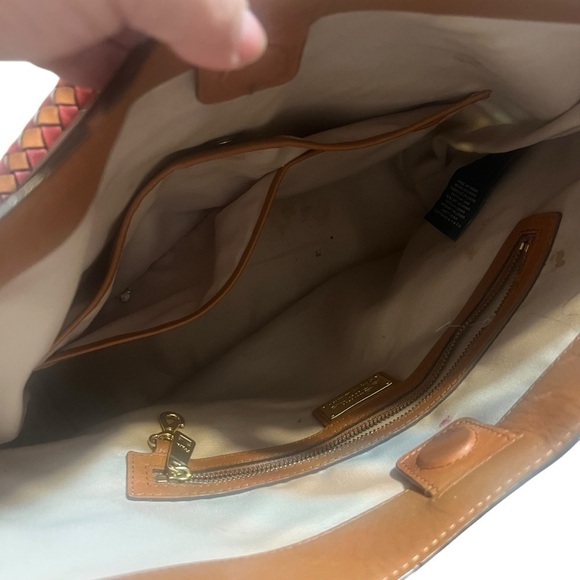 Lauren Ralph Lauren Red and Tan Leather Bag - Picture 7 of 14